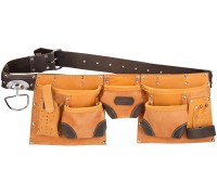Пояс для инструментов с 9 карманами натуральная кожа KRAFTOOL 1-38520