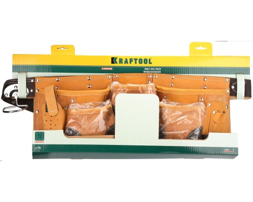 Пояс для инструментов с 9 карманами натуральная кожа KRAFTOOL 1-38520