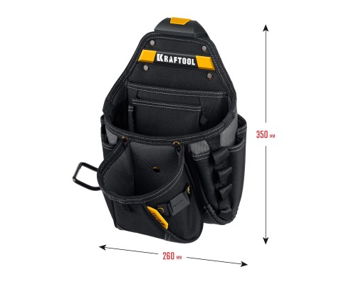 Поясная сумка KP-27 с быстросъемным креплением FastClip, 27 карманов и петли, 350x260 мм KRAFTOOL 38773