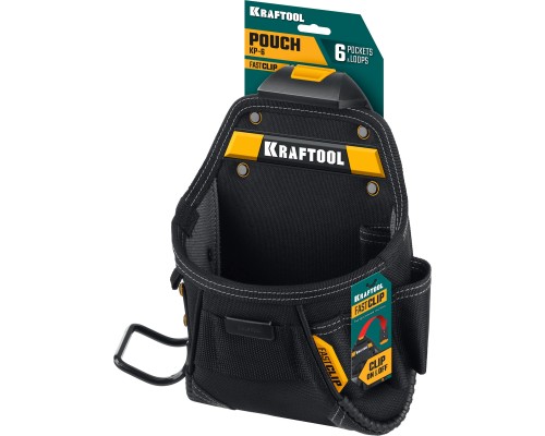 Поясная сумка KP-6 с быстросъемным креплением FastClip, 6 карманов и петель, 240x250 мм KRAFTOOL 38775