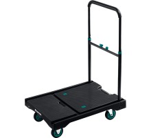 Платформенная тележка до 150 кг, платформа 68.0x49.5 см, складная рукоятка, складные колеса d 10 см, вес-9.3 кг KRAFTOOL 38780-150