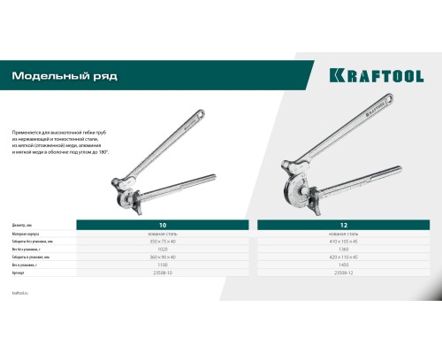 Кованый рычажный трубогиб для нержавеющей стали  KRAFTOOL 23508-12