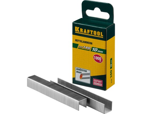 Скобы для степлера тип 140 (G/11/57) 10 мм, 1000 шт., калибр 20GA KRAFTOOL 31680-10