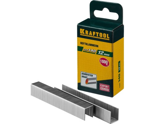 Скобы для степлера тип 140 (G/11/57) 12 мм, 1000 шт., калибр 20GA KRAFTOOL 31680-12