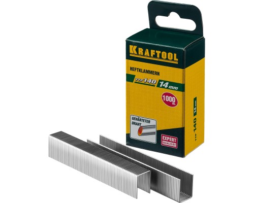 Скобы для степлера тип 140 (G/11/57) 14 мм, 1000 шт., калибр 20GA KRAFTOOL 31680-14
