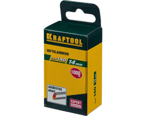 Скобы для степлера тип 140 (G/11/57) 14 мм, 1000 шт., калибр 20GA KRAFTOOL 31680-14