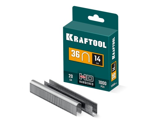 Скобы кабельные для степлера (31636-14) тип 36 (L) 14 мм, 1000 мм, калибр 20GA KRAFTOOL 31636-14