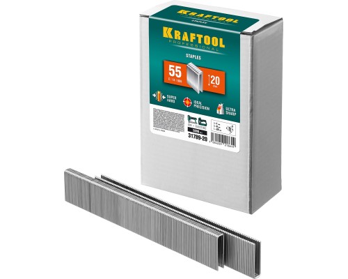 Скобы для степлера тип 18GA (55/90/C) 20 мм, 5000 шт. KRAFTOOL 31789-20