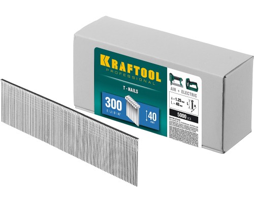 Гвозди для нейлера тип 18GA (47/300/F) 40 мм, 5000 шт. KRAFTOOL 31785-40