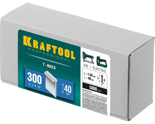 Гвозди для нейлера тип 18GA (47/300/F) 40 мм, 5000 шт. KRAFTOOL 31785-40