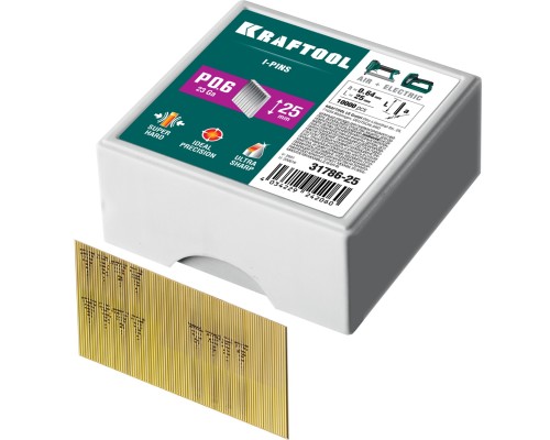 Шпильки для нейлера тип 23GA (P0.6) 25 мм, 10 000 шт. KRAFTOOL 31786-25