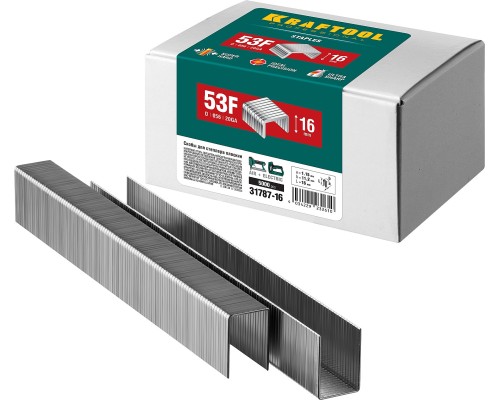 Скобы для степлера тип 20GA (53F/D/056) 16 мм, 5000 шт. KRAFTOOL 31787-16