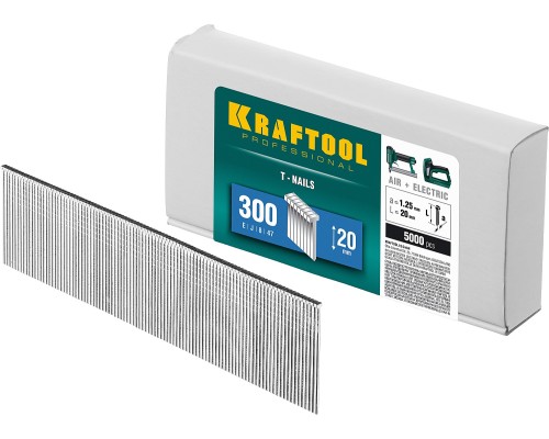 Гвозди для нейлера тип 18GA (47/300/F) 20 мм, 5000 шт. KRAFTOOL 31785-20