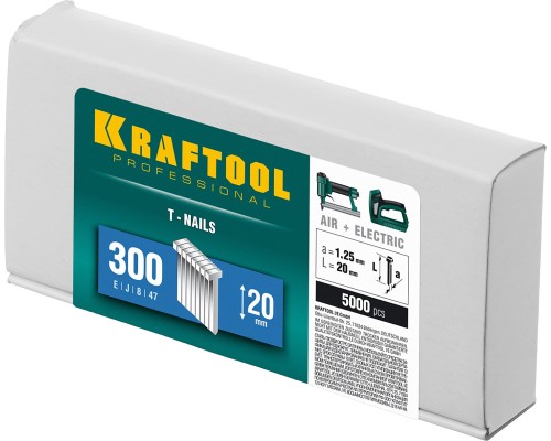 Гвозди для нейлера тип 18GA (47/300/F) 20 мм, 5000 шт. KRAFTOOL 31785-20