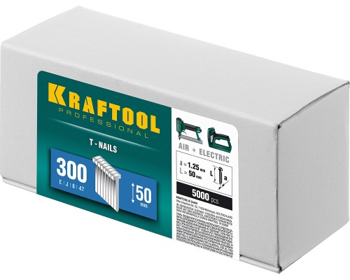Гвозди для нейлера тип 18GA (47/300/F) 50 мм, 5000 шт. KRAFTOOL 31785-50