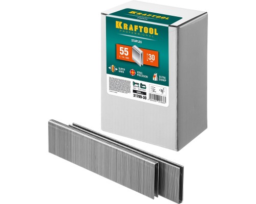 Скобы для степлера тип 18GA (55/90/C) 30 мм, 5000 шт. KRAFTOOL 31789-30