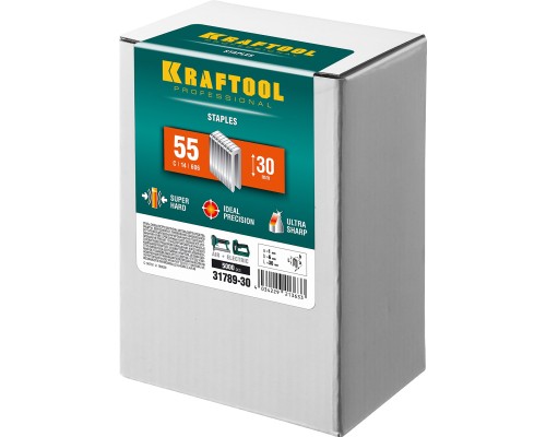 Скобы для степлера тип 18GA (55/90/C) 30 мм, 5000 шт. KRAFTOOL 31789-30