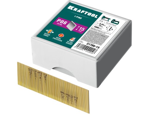 Шпильки для нейлера тип 23GA (P0.6) 15 мм, 10 000 шт. KRAFTOOL 31786-15
