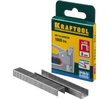 Скобы для степлера тип 53 (A/10/JT21) 8 мм, 1000 шт., калибр 23GA KRAFTOOL 31670-08