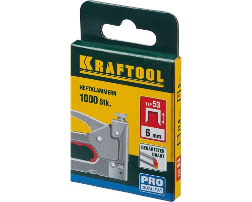 Скобы для степлера узкие, тип 53 (A/10/JT21) 23GA 18 мм, 1000 шт. KRAFTOOL 31670-18