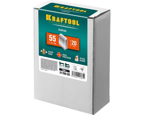 Скобы для степлера тип 18GA (55/90/C) 20 мм, 5000 шт. KRAFTOOL 31789-20