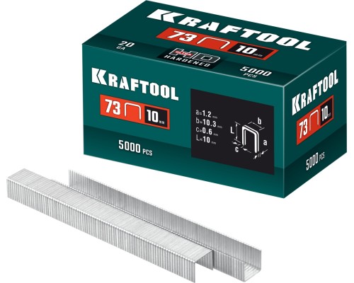 Скобы для плайера 10 мм, тип 73, 5000 шт. KRAFTOOL 31773-10