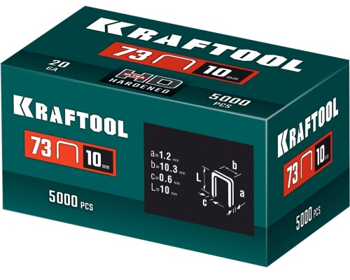 Скобы для плайера 10 мм, тип 73, 5000 шт. KRAFTOOL 31773-10