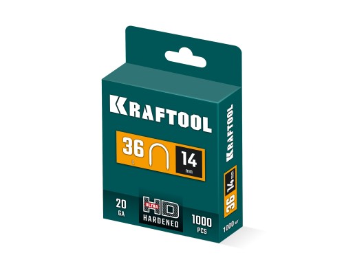Скобы кабельные для степлера (31636-14) тип 36 (L) 14 мм, 1000 мм, калибр 20GA KRAFTOOL 31636-14