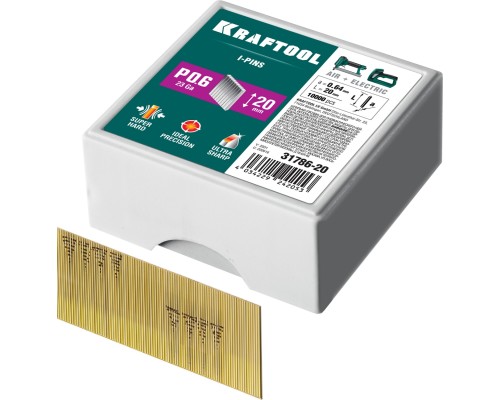 Шпильки для нейлера тип 23GA (P0.6) 20 мм, 10 000 шт. KRAFTOOL 31786-20
