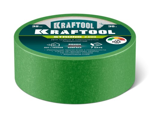 Малярная лента #300 Strong 38 ммx30 м для грубых и шероховатых поверхностей KRAFTOOL 12103-38