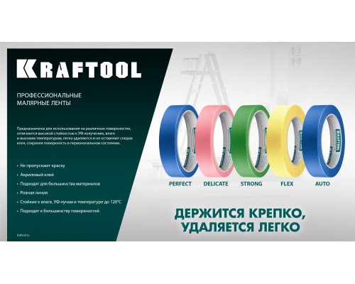 Малярная лента #100 Perfect 38 мм x 30 м для гладких и шероховатых поверхностей KRAFTOOL 12101-38