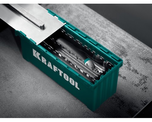 Набор нержавеющих гребенок со сменной 2к ручкой в пластиковом кейсе 280х115 мм (6шт)-480х130 мм (6шт) KRAFTOOL 33268-H12