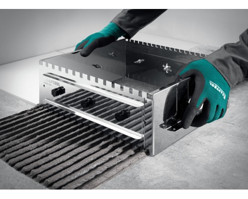 Раздвижная гребенка для плитки BUNKER-4 зуб 8, 10, 12 мм, полукруг 10х20 мм, нерж. сталь KRAFTOOL 08081