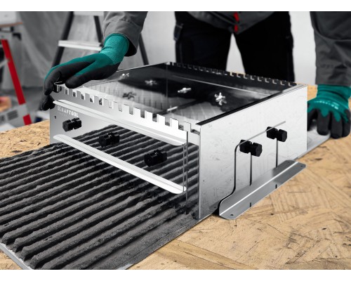 Раздвижная гребенка для плитки BUNKER-4 зуб 8, 10, 12 мм, полукруг 10х20 мм, нерж. сталь KRAFTOOL 08081