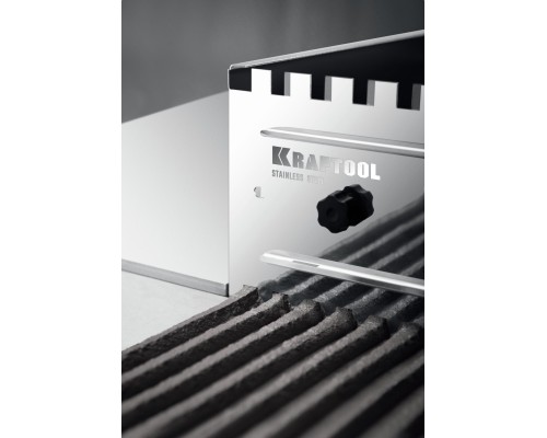 Раздвижная гребенка для плитки BUNKER-4 зуб 8, 10, 12 мм, полукруг 10х20 мм, нерж. сталь KRAFTOOL 08081