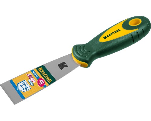 Шпатель 40 мм, x-образное профилированное полотно, двухкомпонентная ручка, нержавеющий KRAFTOOL 10035-040