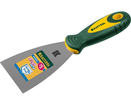 Шпатель 75 мм, x-образное профилированное полотно, двухкомпонентная ручка, нержавеющий KRAFTOOL 10035-075