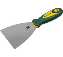 Шпатель 100 мм, x-образное профилированное полотно, двухкомпонентная ручка, нержавеющий KRAFTOOL 10035-100