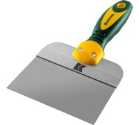 Фасадный шпатель 150 мм, широкое полотно, алюминиевая направляющая, двухкомпонентная ручка, нержавеющий KRAFTOOL 10036-150