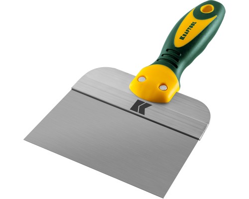 Фасадный шпатель 150 мм, широкое полотно, алюминиевая направляющая, двухкомпонентная ручка, нержавеющий KRAFTOOL 10036-150
