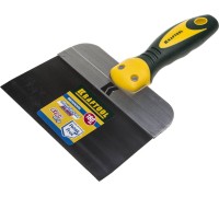 Фасадный шпатель 180 мм, широкое полотно, алюминиевая направляющая, двухкомпонентная ручка, нержавеющий KRAFTOOL 10036-180