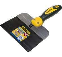 Фасадный шпатель 180 мм, широкое полотно, алюминиевая направляющая, двухкомпонентная ручка, нержавеющий KRAFTOOL 10036-180