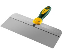 Фасадный шпатель 300 мм, широкое полотно, алюминиевая направляющая, двухкомпонентная ручка, нержавеющий KRAFTOOL 10036-300