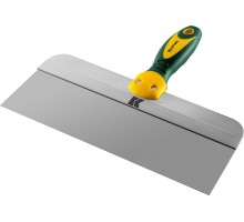 Фасадный шпатель 300 мм, широкое полотно, алюминиевая направляющая, двухкомпонентная ручка, нержавеющий KRAFTOOL 10036-300