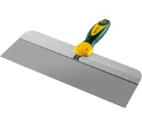 Фасадный шпатель 350 мм, широкое полотно, алюминиевая направляющая, двухкомпонентная ручка, нержавеющий KRAFTOOL 10036-350