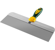 Фасадный шпатель 350 мм, широкое полотно, алюминиевая направляющая, двухкомпонентная ручка, нержавеющий KRAFTOOL 10036-350