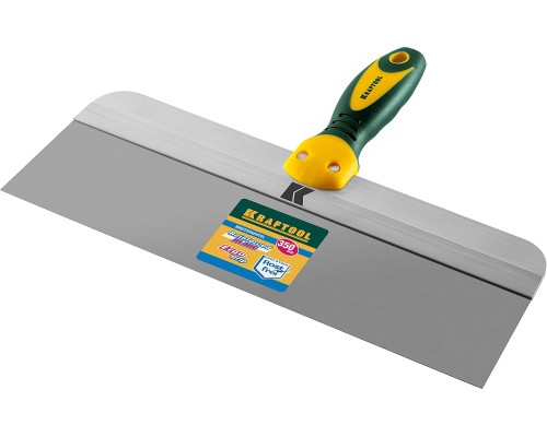 Фасадный шпатель 350 мм, широкое полотно, алюминиевая направляющая, двухкомпонентная ручка, нержавеющий KRAFTOOL 10036-350