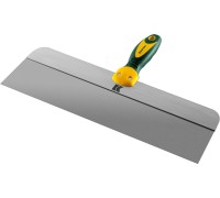 Фасадный шпатель 400 мм, широкое полотно, алюминиевая направляющая, двухкомпонентная ручка, нержавеющий KRAFTOOL 10036-400