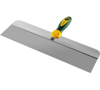 Фасадный шпатель 450 мм, широкое полотно, алюминиевая направляющая, двухкомпонентная ручка, нержавеющий KRAFTOOL 10036-450