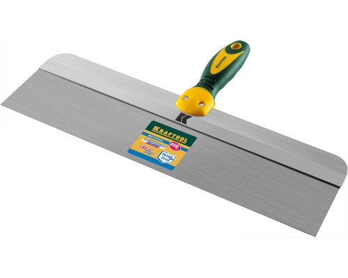 Фасадный шпатель 450 мм, широкое полотно, алюминиевая направляющая, двухкомпонентная ручка, нержавеющий KRAFTOOL 10036-450